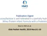 2’-Fucosyllactose is well tolerated in a partially hydrolysed Whey Protein Infant Formula with a Probiotic