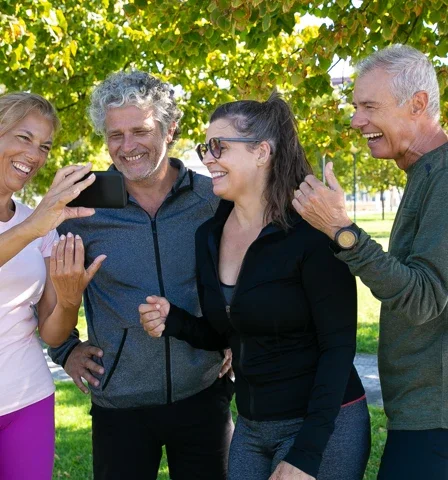 middle aged men and women engaging in physical activity