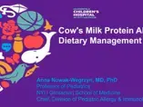 	Diagnosis and management of cow’s milk protein allergy in infants and children