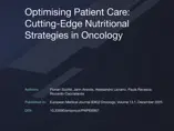 SYMPOSIUM REVIEW - Optimising Patient Care - Cutting-Edge Nutritional Strategies in Oncology