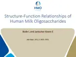 Structure-Function Relationships of Human Milk Oligosaccharides