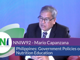NNIW92 Expert Interview - Philippines: Government Policies on Nutrition Education (videos) NNIW92 Expert Interview - Philippines: Government Policies on Nutrition Education (videos)