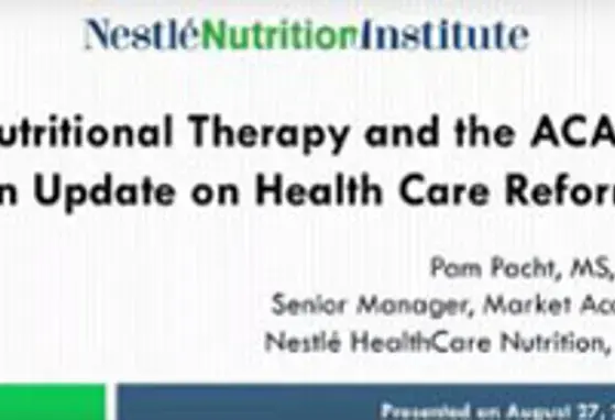 Nutritional Therapy and the ACA: An Update on Health Care Reform Nutritional Therapy and the ACA: An Update on Health Care Reform