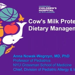 	Diagnosis and management of cow’s milk protein allergy in infants and children