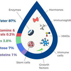Nutritive components of human breast milk