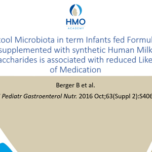 Stool Microbiota in term Infants fed Formula supplemented with synthetic Human Milk