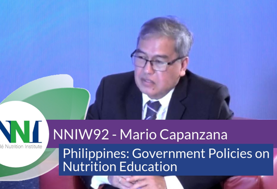 NNIW92 Expert Interview - Philippines: Government Policies on Nutrition Education (videos)