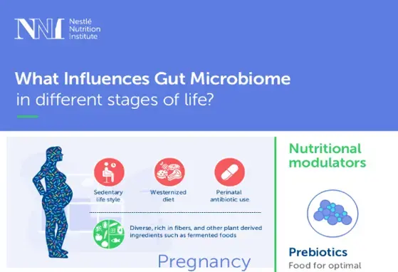 What Influences Gut Microbiome in different stages of life? (infographics)