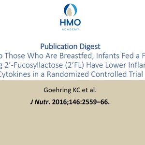 Infants fed a Formula containing 2’-fucosyllactose (2’FL) have lower inflammatory Cytokines