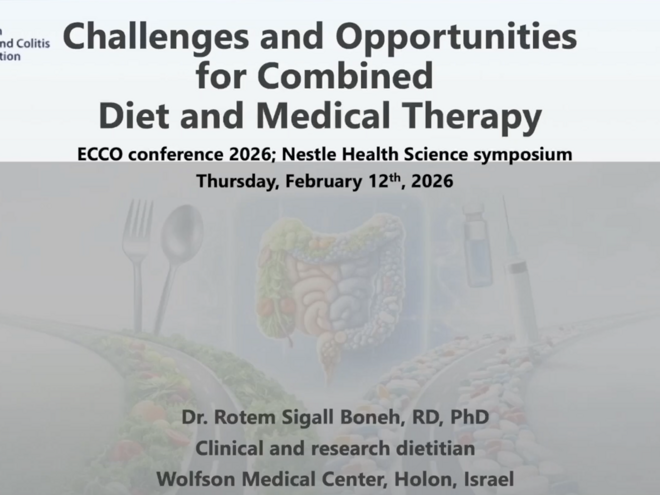 ECCO 2026 - Challenges and opportunities for combined diet and medical therapy, Rotem Sigall-Boneh