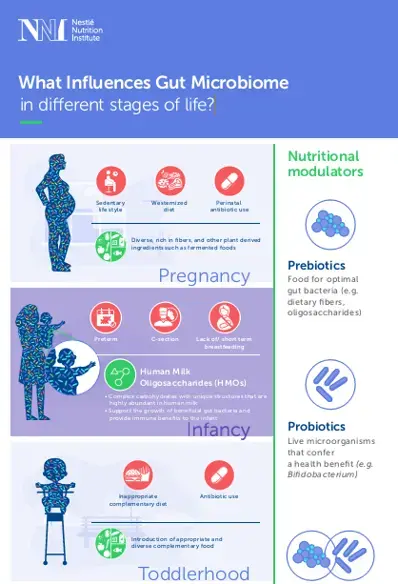 What Influences Gut Microbiome in different stages of life? (infographics)