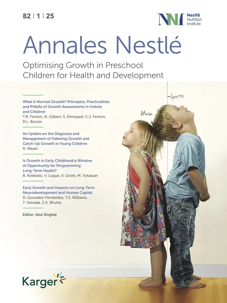Annales 82.1 - Optimising Growth in Preschool Children for Health and Development Annales 82.1 - Optimising Growth in Preschool Children for Health and Development